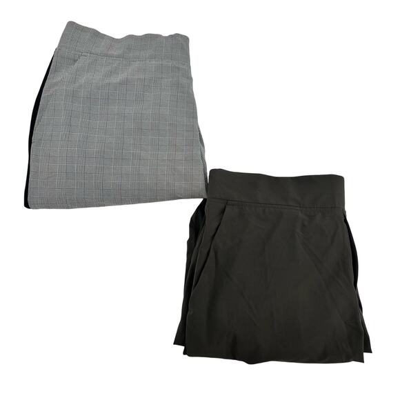 Athleta bundle / lot of 2 Brooklyn Ankle pants plaid & solid size 10 petite - Picture 1 of 13